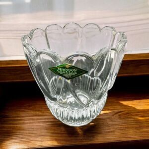 Shannon Crystal 24% Lead Crystal Hearts Vase Candle Holder Wedding Decor